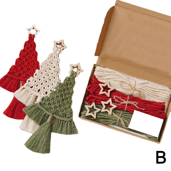 Macrame Kit Christmas Tree Decoration 3 Set Christmas Tree Craft B 1set