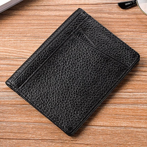 Herr enkel tunn PU-läder bifold ID-plånbok pengar kreditgåva Ca coffee one-size