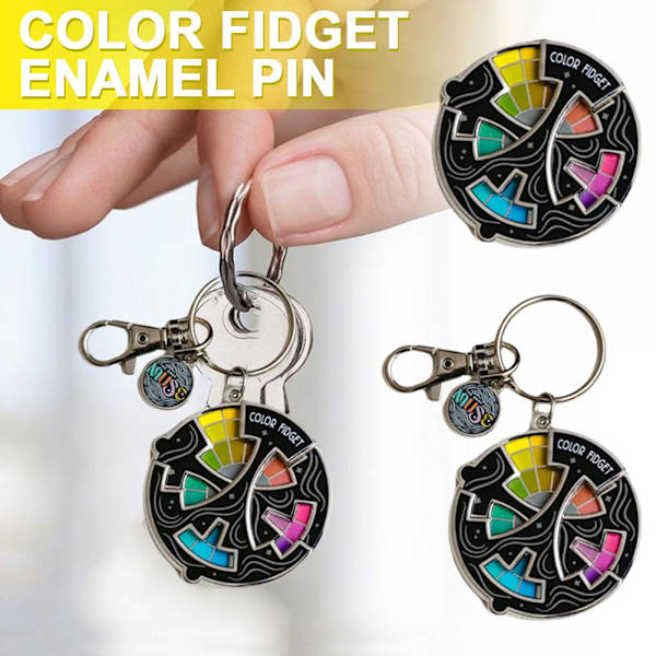Färgad Fidget Emaljnål, för konstnärer med nyckelring, ångestlindrande märken Hot keychain One size