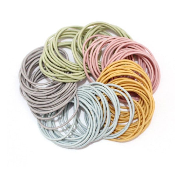 Enkel liten cirkelhårrep ung flicka hög elastisk läderhå mix-colours one-size