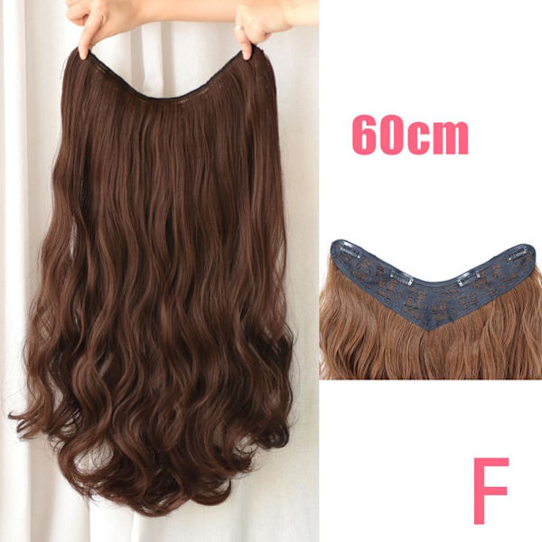 Lång lockig och vågig peruk för kvinnor dam deep brown 60CM