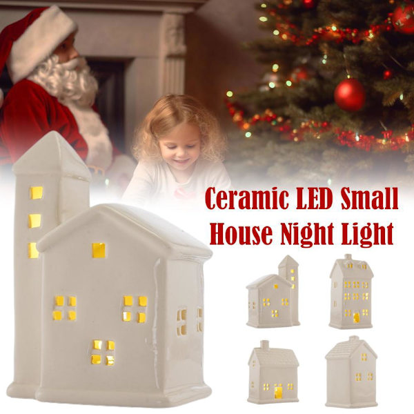 Keramisk Julby Set LED Julby Hus O9H8 юг э☆ Y4A2 D9K3 RH2280 one-size