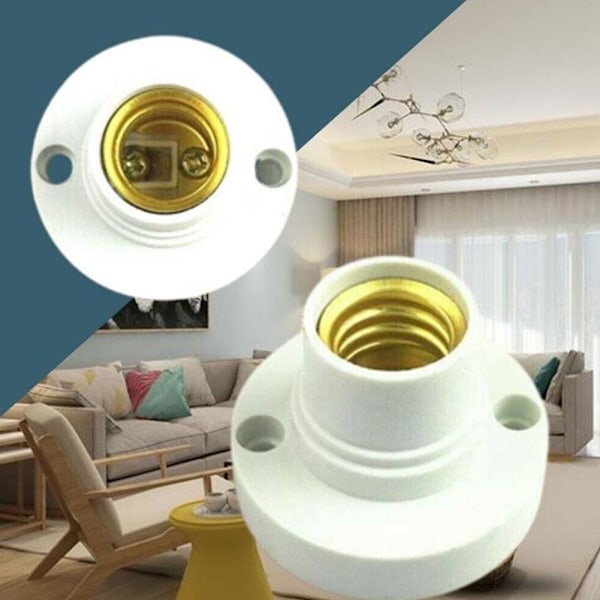 1/2/10PCS E14 Glödlampa Skruvlampa Fäst Bas Hållare U Skruv S white One-size 2pcs