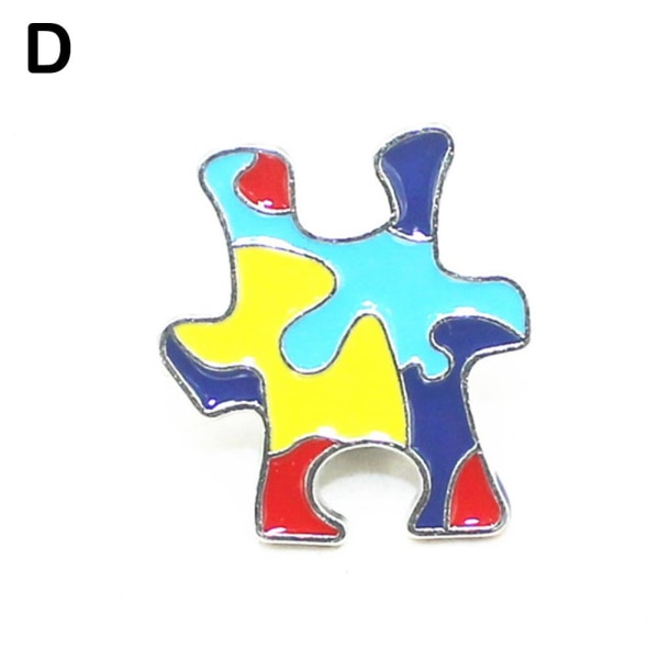 2023 Emaljautismer Medvetenhet Pusselmärke Broscher och nålar square one size