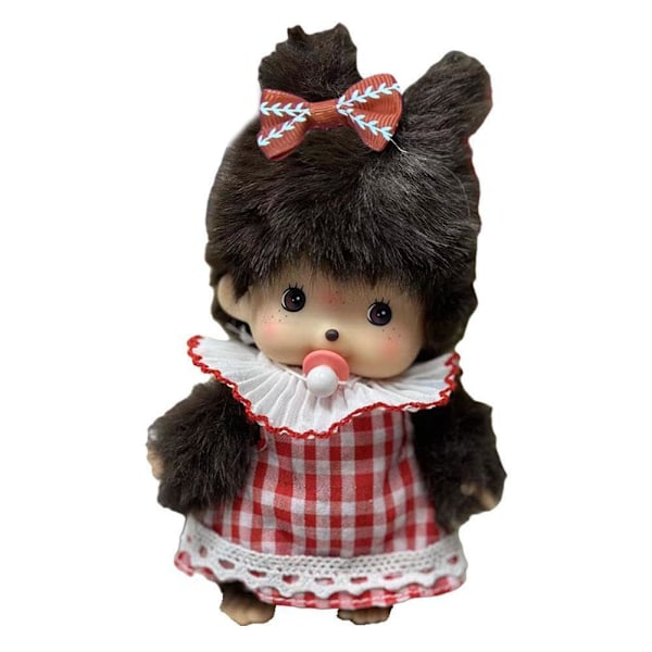15 cm Plyschdocka Förskola Liten Gul Hatt Röda Barnpresenter Flickleksaker Docka Par Hatt J9U5 Red checkered skirt 15cm