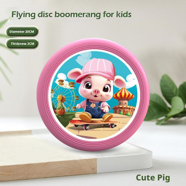 Frisbee Boomerang för Barn Utomhussporter Utomhus Frisbee Kul Skateboard pig 1pcs