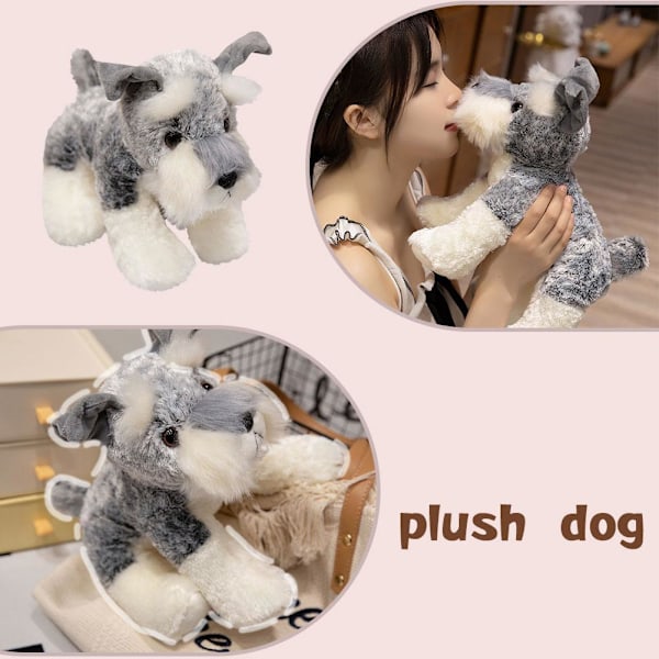 Kawaii Schnauzer Hund Plysch Leksak Liten Mjuk Simulation Gosedjur 1pcsC 40cm