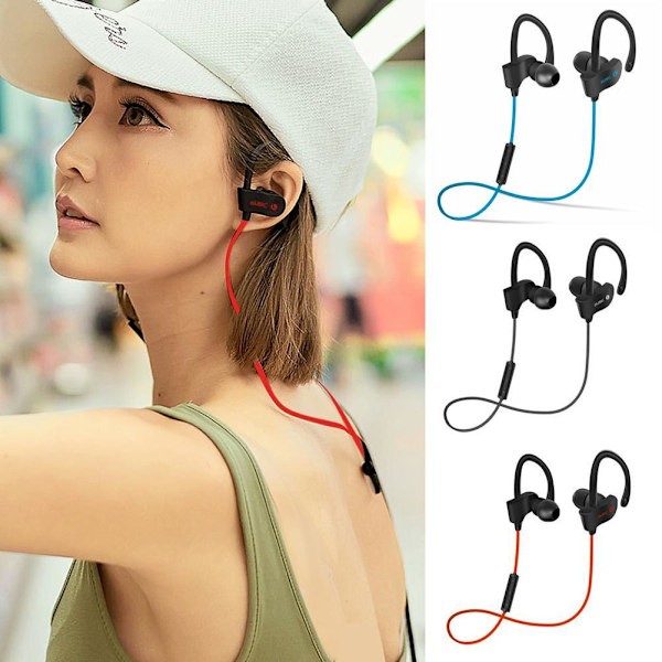 56S Bluetooth trådlösa hörlurar sportlöpning öronsnäckor hand- blue one-size