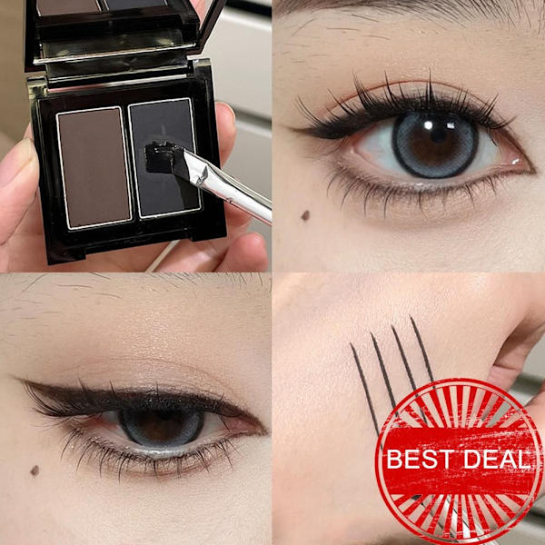 Eyeliner Puder Palett Vattentät Långvarig Smink Skugga Brun Svart Kosmetika Öga Ögonbryn J3c9
