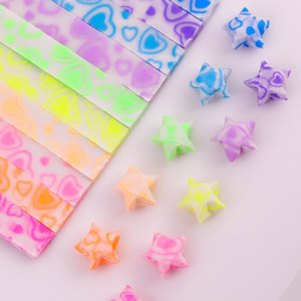QAOlDH 210 ark Luminous Origami Stjärnor Papper Färgglada Handgjorda B 210pcs