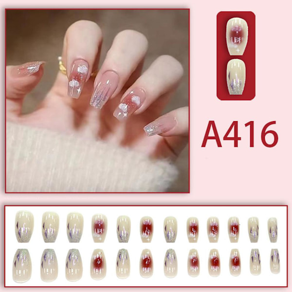 Finger Nails Bling Akryl Full Nail För Dagliga Naglar GXJ Life 5 set