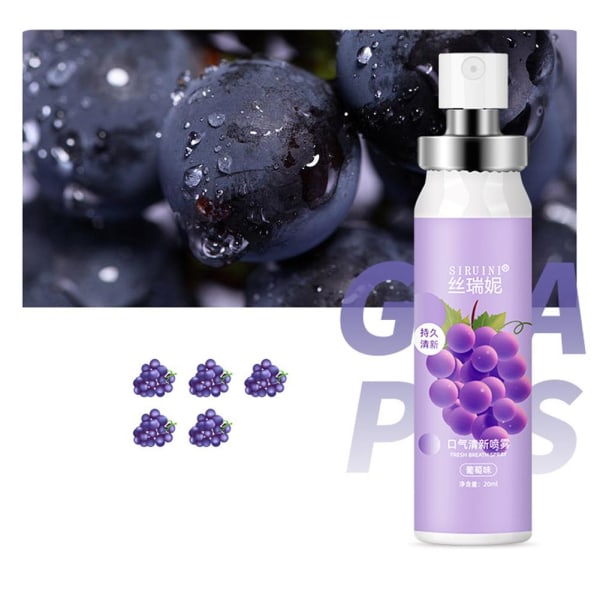 Munspray Deodoranter Fresh Breath Druva Persika Smak Mun Fre purple 20ml