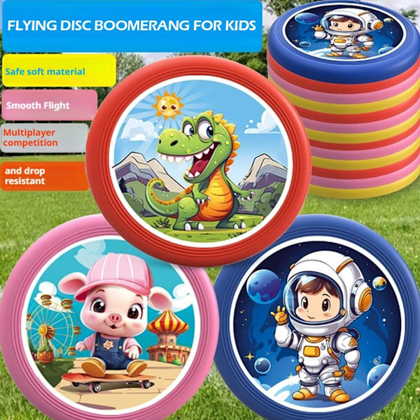 Frisbee Boomerang för Barn Utomhussporter Utomhus Frisbee Kul dinosaur 1pcs