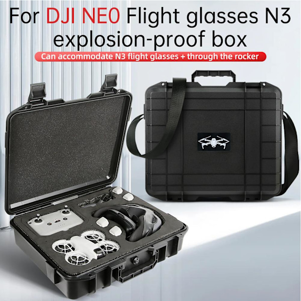 Neo Case, Portabel explosionssäker förvaringslåda Neo Axelväska för DJI Neo Fly More Combo Drone och RC-N3 Fjärrkontroll Flygglasögon