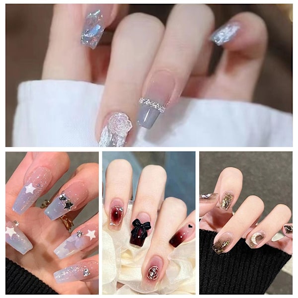 24 st Avtagbara Färdiga Bärbara Nagelplåster Nagelkonst Dekaler WR106 24pcs