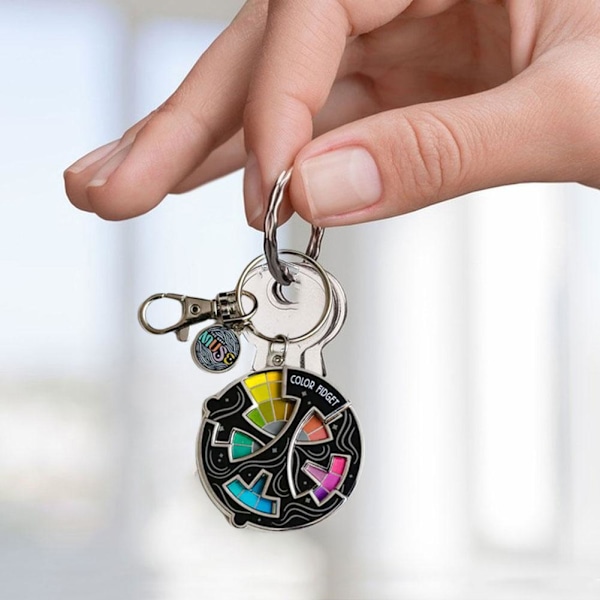 Färgad Fidget Emaljnål, för konstnärer med nyckelring, ångestlindrande märken Hot keychain One size