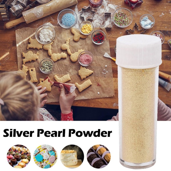 Ätbart Flash Glitter Powder Dekorera Mat Tårta Bakning DIY Powd gold one-size