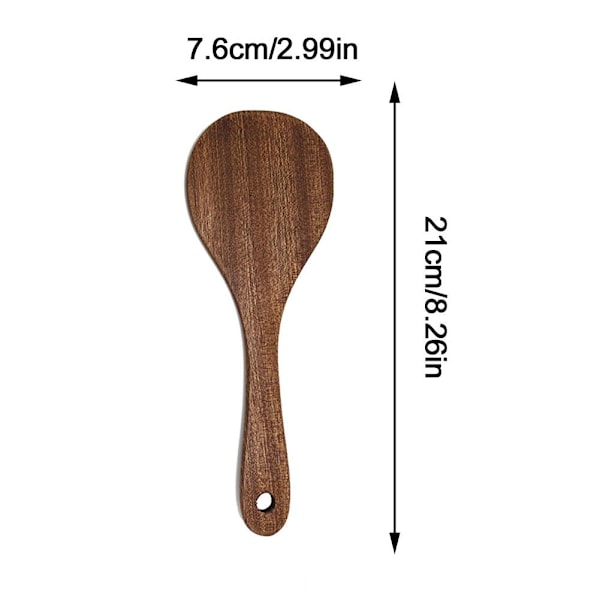 Ebony Trä Kök Matlagningsredskap Verktyg Spatel Sked Vändare H4U2 Round Spatula 21*7.6 cm