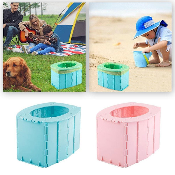 Vikbar Toalett för Baby och Vuxen, Portabel Campingtoalett med Design för Resor och Utomhusbruk