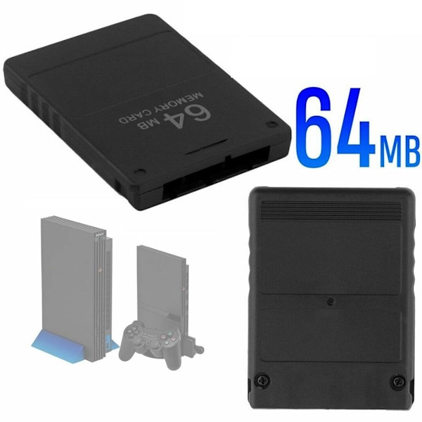 1x minneskort för PlayStation 2 för PS2 8/16/32/64/128/256 MB Ac blackE 128MB