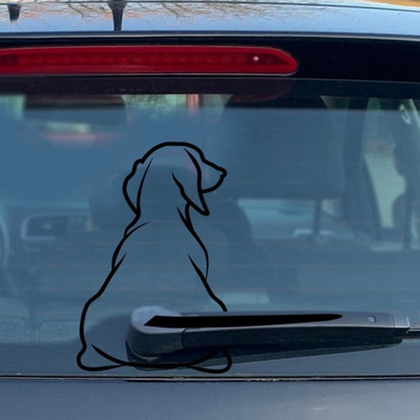 Funny Dog Moving Tail Dekal Hund Vindrutetorkare Sticker Söt An black One-size
