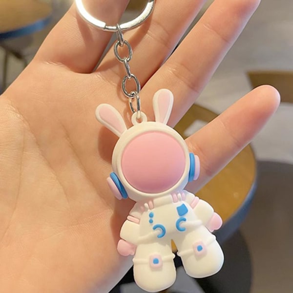 Mode Kawaii Ny rymdastronaut Bunny Doll Nyckelring för kvinnor blue one-size