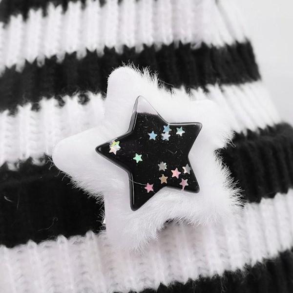 Ny Japansk Harajuku Y2K Stjärna Liten Djävul Randig Mössa Hatt Kvinnor Flickor Höst Vinter Varm P8Y6 Brown One size