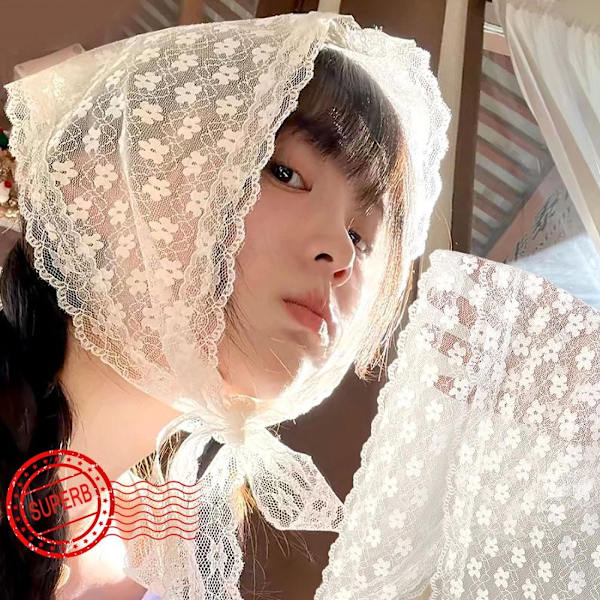 Fashion Vår Blomma Spets Triangel Hårscarf Stil Huvudduk Söta Kvinnor Ins Huvudscarf B7e5 style5 One size