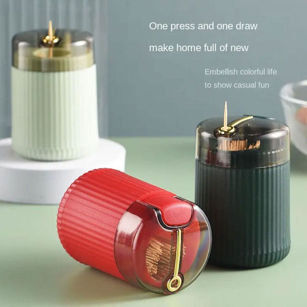 Tandpetarhållare Automatisk Tandpetare Dispensering Tandpetare Låda Lot O1 red 1pcs