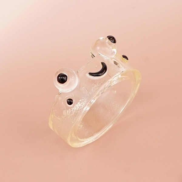 Transparent Groda Ring Söt Groda Ring Par Ring Tillbehör Gif Transparent One size