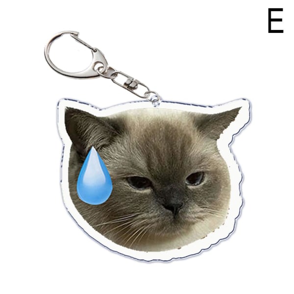 Rolig Dog Cat Meme Keychanin Pendant Speechless lustiga Keycha e one-size