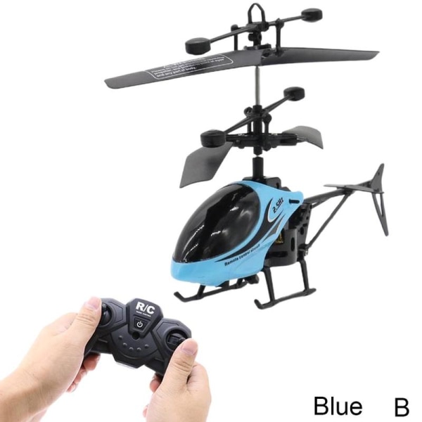 Mini RC Helikopter Radio Fjärrkontroll Elektriskt mikroflygplan blue B