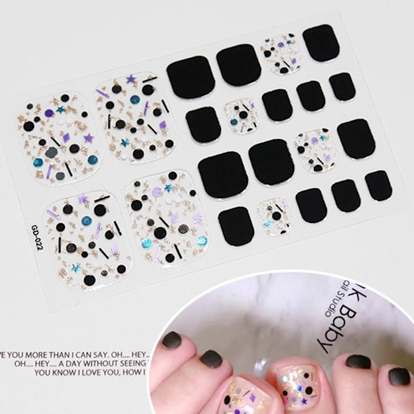 3D Glitter Fönsterglas Stenar Tånagelkonst Wraps Full Cover Polish 03 set 