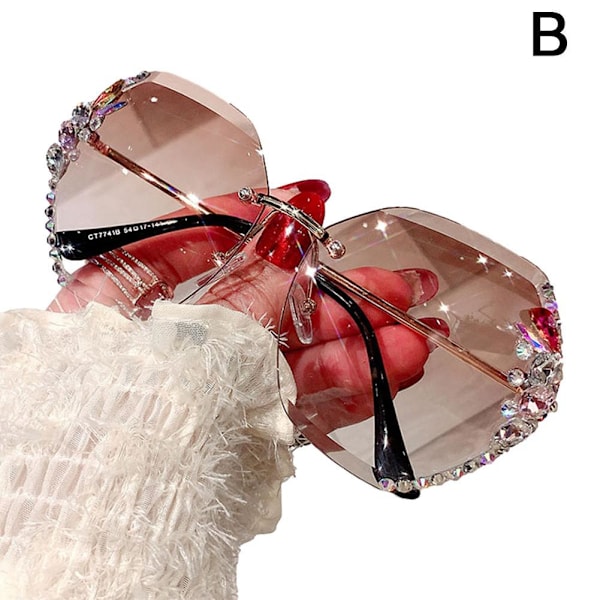 Solglasögon för kvinnor, rimless med strass, gradientlins champagne ONE-SIZE