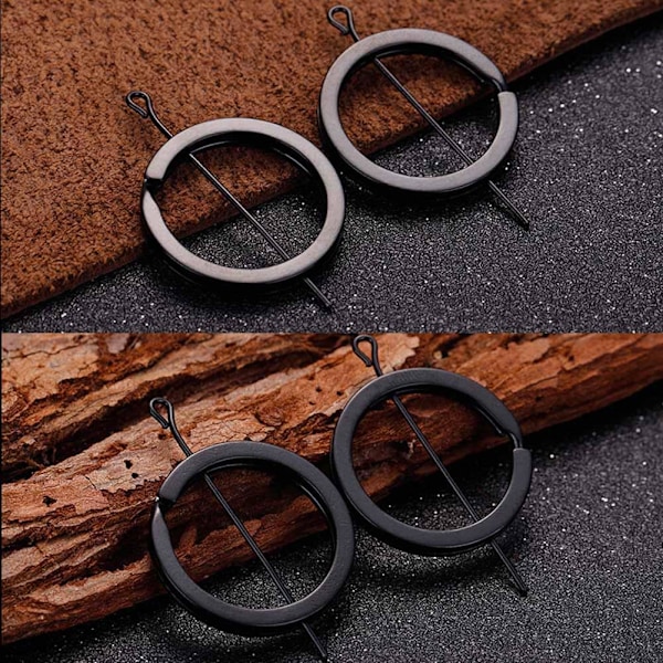 Stark ståldelad nyckelring svart metallögla hållare platt nyckel Cha black7 one-size 5pcs