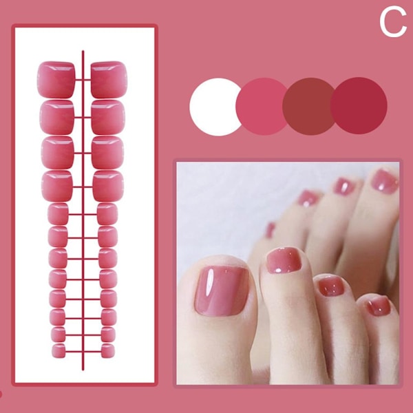 Färdiga nagelglans-plåster, falska naglar, bärbar manikyr style 3 24pcs