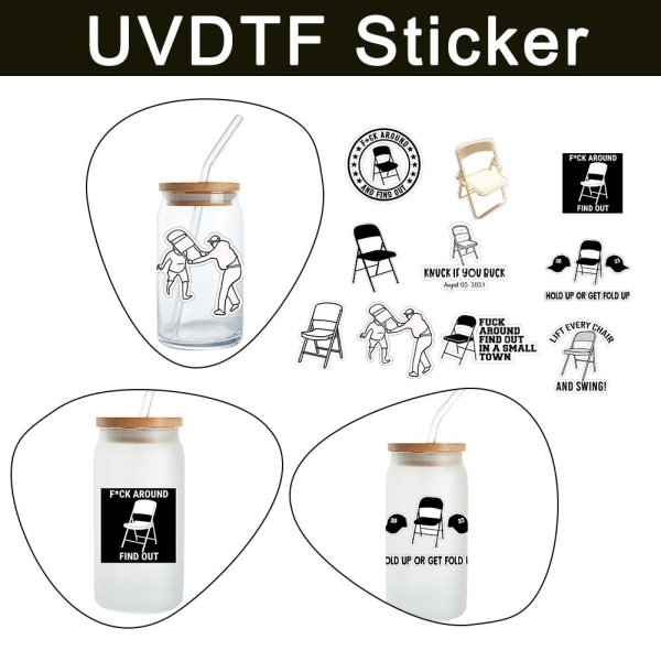 UV DTF Transfer Cup Wrap Transfer Dekal för 16 oz glaskaffe 1 4in*4in