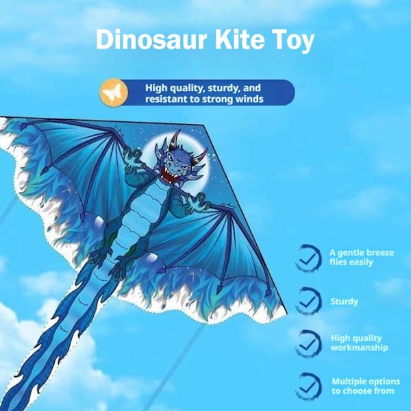 140 cm Tecknad Dinosaurie Drake med Linsnurra Flygande Barnleksak F4W7 150m line 1pcs