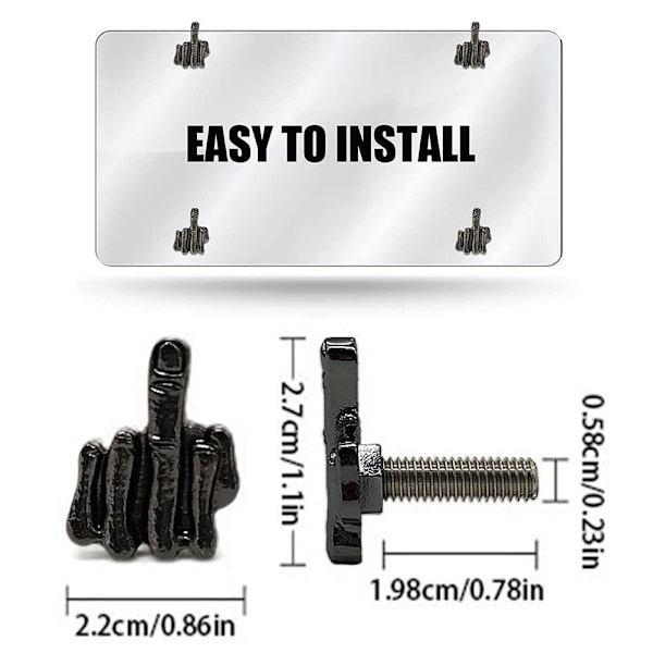 2X 40 ST Mittelfinger, Fuck You, Finger Up, Nummernschild, Tag Sliver Bolt, Scre