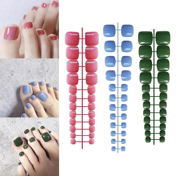 Färdiga nagelglans-plåster, falska naglar, bärbar manikyr style 4 24pcs