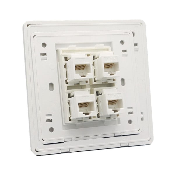 Vägguttag Nätverk Ethernet LAN CA Uttag Panel Frontplatta whiteB 86mm*86mm
