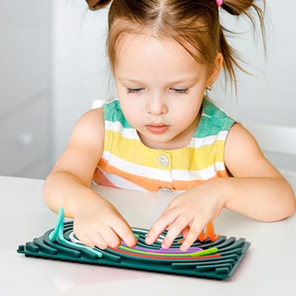 Sensorisk aktivitetsbräda Fidget Leksaker för barn 3+ & Vuxna med Reli round rainbow 1 board+10 sticks