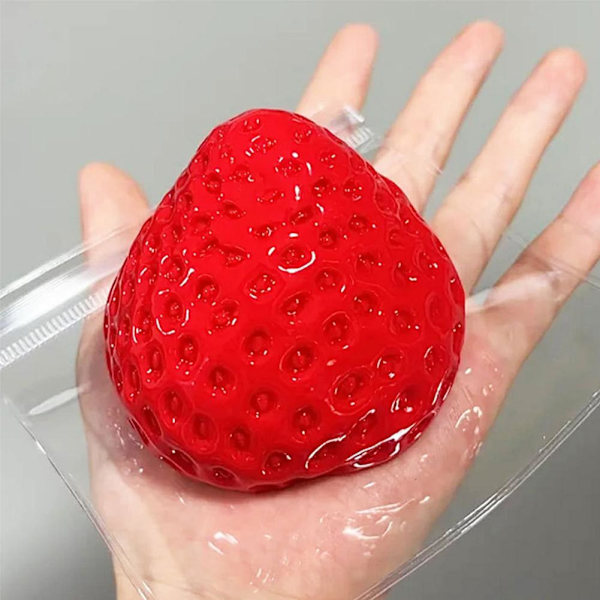 Jordgubbsdekompressionsleksaker Antistress PVC-leksaker Klämbar Avslappningsleksak Lot L2M4 Fine flash 1pcs