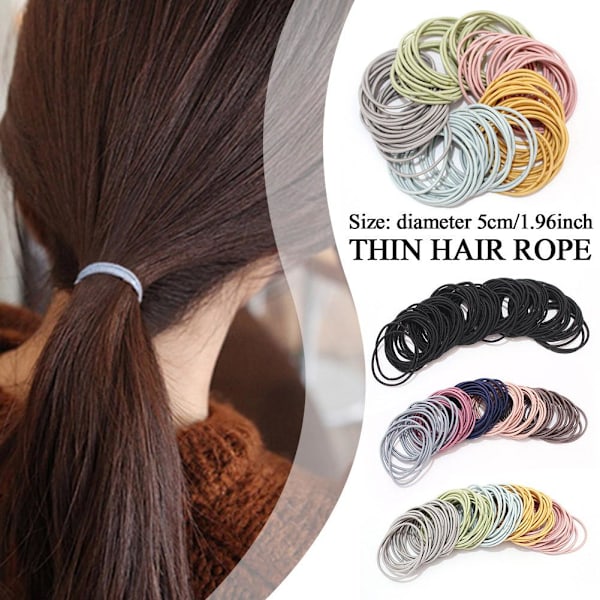 Enkel liten cirkelhårrep ung flicka hög elastisk läderhå mix-colours one-size