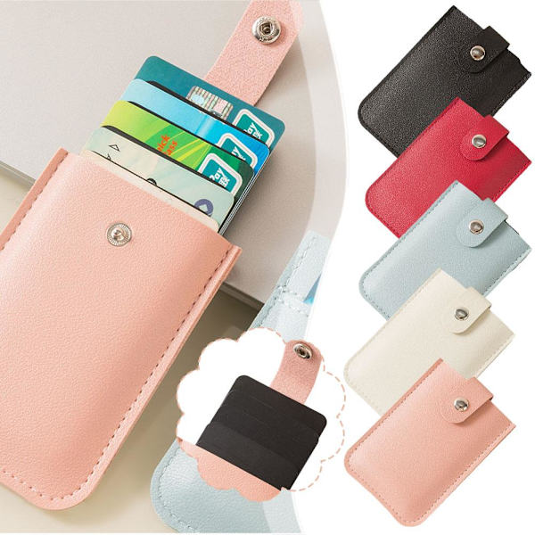 1x Multi-kortplatser Liten Damgåva PU Läder Kreditkorthållare NUK- pink one-size