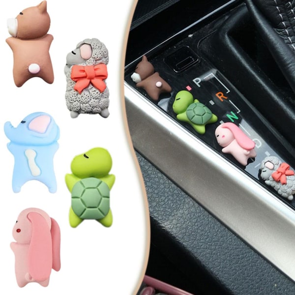 【COD】Car Mini Cartoon Djur Ornament Center Console Björn/sköldpadda C one  size