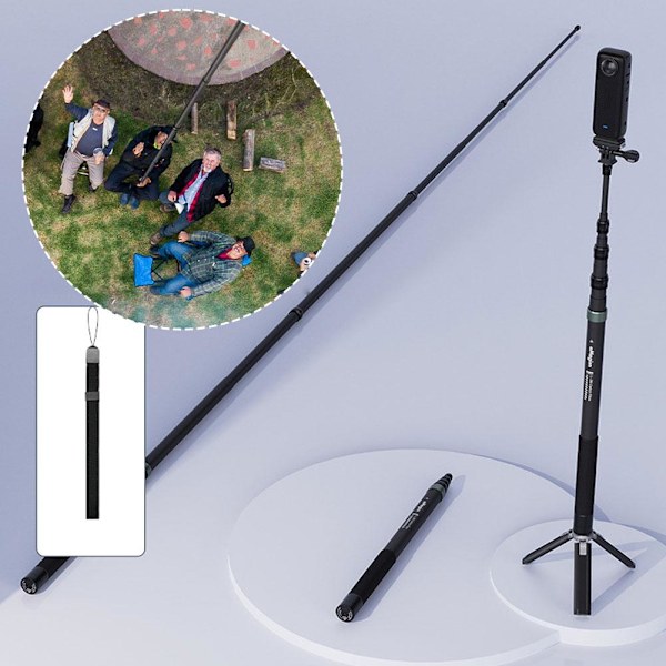 3 m kolfiber osynlig selfiestick för Insta360 Go Pro Exte
