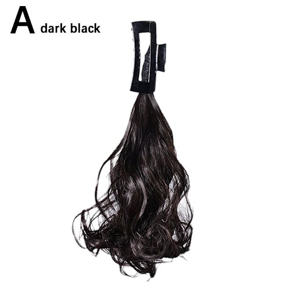 Hår Extensions Claw Clip Ponytail Extensions Kort Falsk Pony T dark black 1pcs