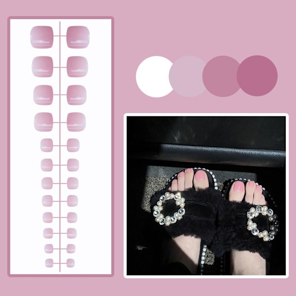 Färdiga nagelglans-plåster, falska naglar, bärbar manikyr style 4 24pcs