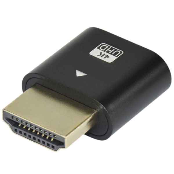 4K UHD DDC EDID HDMI Dummy Adapter Virtuell Plug Headless Display Emulator NY black One-size